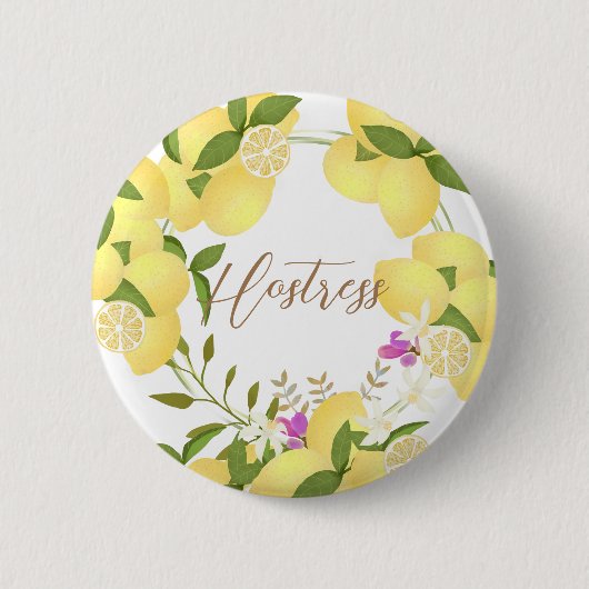 Badge Rond 5 Cm Citron blanc (Devant)