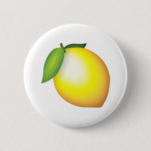 Badge Rond 5 Cm Citron - Emoji