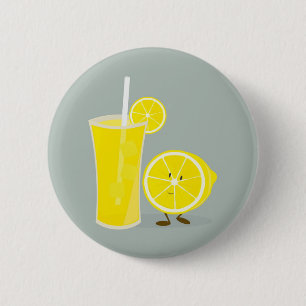 Badge Rond 5 Cm Citron souriant à la limonade