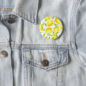 Badge Rond 5 Cm Citrons et motif feuille (En situation)
