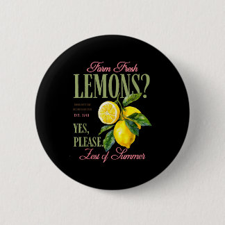 Badge Rond 5 Cm Citrons graphique esthétique vintage ferme frais é