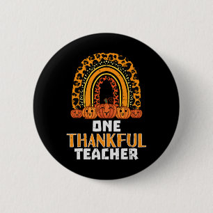 Badge Rond 5 Cm Citrouille arc-en-ciel Un Merci Enseignant Chute T