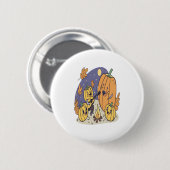 Badge Rond 5 Cm Citrouille Campfire Serenade (Devant & derrière)