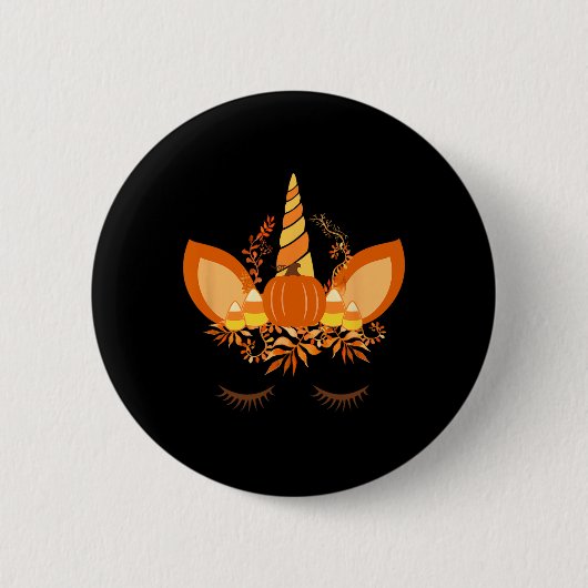 Badge Rond 5 Cm Citrouille Candy Corn - Automne Automne thème Unic (Devant)