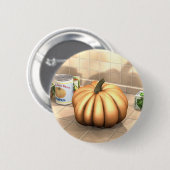 Badge Rond 5 Cm Citrouille de cuisine (Devant & derrière)