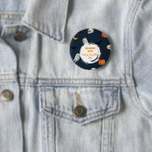 Badge Rond 5 Cm Citrouille de fête d'Halloween mignon ou de traite (En situation)