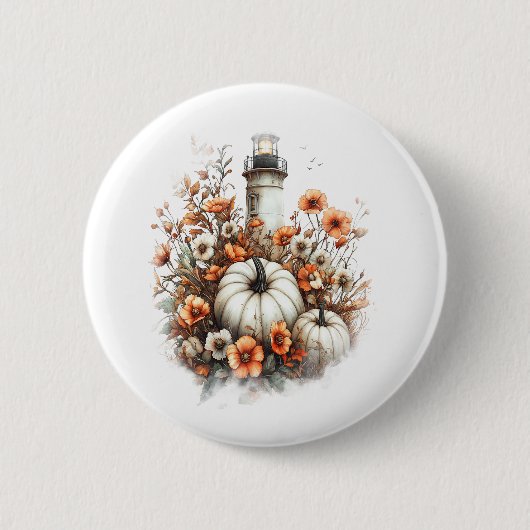 Badge Rond 5 Cm Citrouille de la chemise phare (Devant)