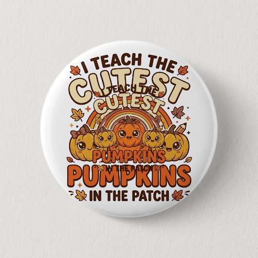 Badge Rond 5 Cm Citrouille de professeur mignon Dessin vectoriel d (Devant)