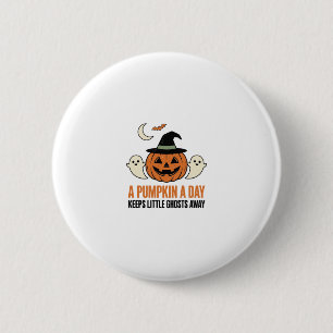 Badge Rond 5 Cm Citrouille d'Halloween Fantôme Drôle Citation Vint