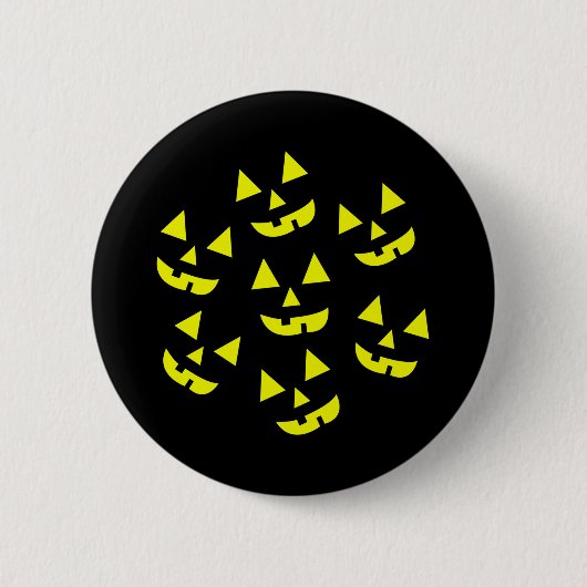 Badge Rond 5 Cm Citrouille d'Halloween Jack O' Lantern (Devant)