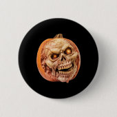 Badge Rond 5 Cm Citrouille d'horreur inspiré par Zombie drôle Hall (Devant)