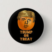 Badge Rond 5 Cm Citrouille drôle de Halloween Trumpkin d'atout (Devant)