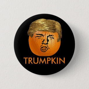 Badge Rond 5 Cm Citrouille drôle de Halloween Trumpkin d'atout
