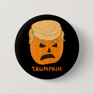 Badge Rond 5 Cm Citrouille drôle Jack-o'-lantern de Donald