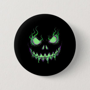 Badge Rond 5 Cm Citrouille effrayant Jack-o'-lantern Enfants d'Hal