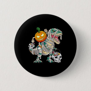 Badge Rond 5 Cm Citrouille équitation Mummy Dinosaur T Rex Hallowe