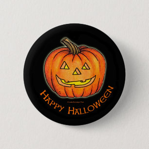 Badge Rond 5 Cm Citrouille heureux de Halloween