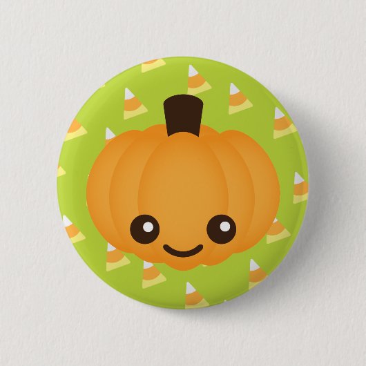 Badge Rond 5 Cm Citrouille Kawaii (Devant)