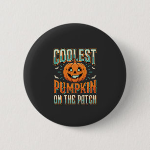 Badge Rond 5 Cm Citrouille la plus cool sur le patch Design Hallow