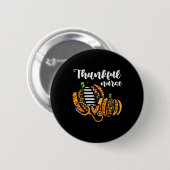 Badge Rond 5 Cm Citrouille Merci Infirmière Thanksgiving Scrub Top (Devant & derrière)
