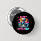 Badge Rond 5 Cm Citrouille Pastèque d'été Joyeux Summerween (Devant & derrière)