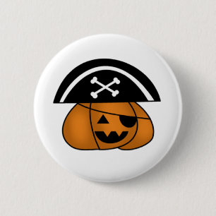 Badge Rond 5 Cm Citrouille pirate