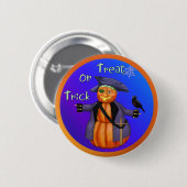 Badge Rond 5 Cm Citrouille Pirate (Devant & derrière)