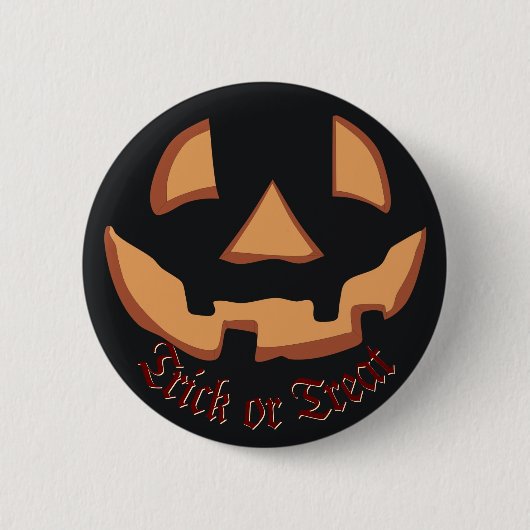 Badge Rond 5 Cm Citrouille pour Halloween en Bouton noir (Devant)