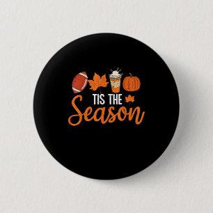 Badge Rond 5 Cm Citrouille Spice Football C'Est La Saison Automne