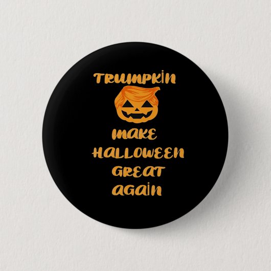 Badge Rond 5 Cm Citrouille Trumpkin Halloween Design - Funny Autom (Devant)