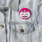 Badge Rond 5 Cm Citrouille Unicorn (En situation)