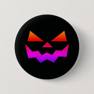 Badge Rond 5 Cm Citrouille visage Jack-o-lanterne couleurs ombrées