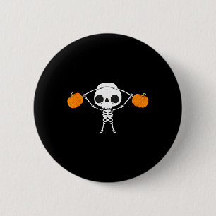 Badge Rond 5 Cm Citrouilles élévatrices de squelette Drôle de Hall