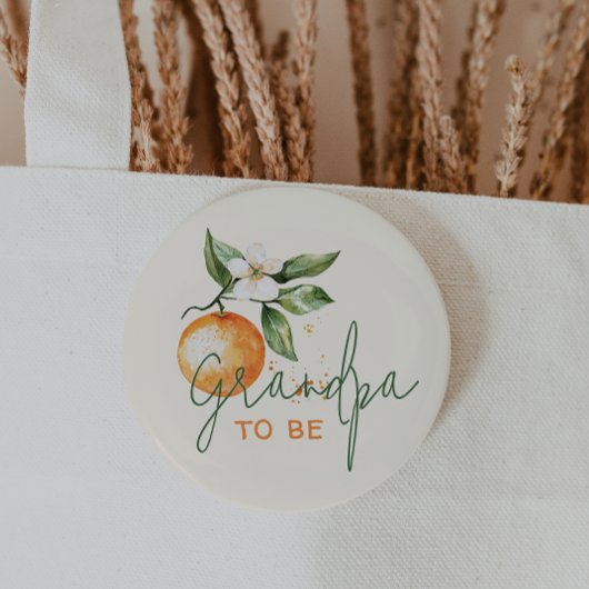 Badge Rond 5 Cm Citrus Little Cutie Baby Shower Grandpa To Be