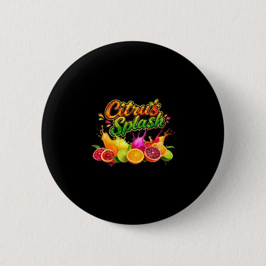 Badge Rond 5 Cm Citrus splash vacances d'été graphique de fruit  (Devant)