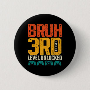 Badge Rond 5 Cm Ck À l'école Garçon de 3e année Joueur de jeux vid