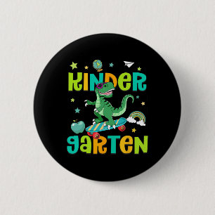 Badge Rond 5 Cm Ck À L'école Roulant Dans La Maternelle T-rex Plan
