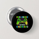 Badge Rond 5 Cm Ck To School 2nd Grade Boys Gamer First Day Second (Devant & derrière)