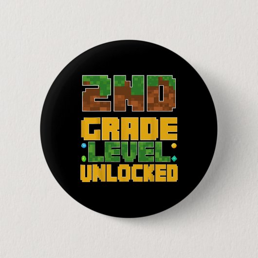 Badge Rond 5 Cm Ck To School 2nd Grade Boys Gamer First Day Second (Devant)