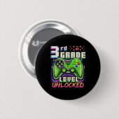 Badge Rond 5 Cm Ck To School 3rd Grade Boys Gamer First Day School (Devant & derrière)