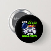 Badge Rond 5 Cm Ck To School 3rd Grade Level Unlocked Gamer Boys K (Devant & derrière)