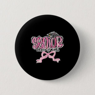Badge Rond 5 Cm Cl Senior De 2026 Coquette Pink Bow Graduation 202