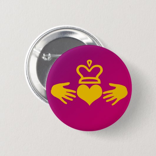 Badge Rond 5 Cm Claddagh (Devant & derrière)