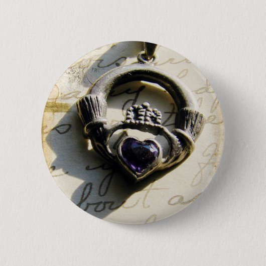Badge Rond 5 Cm Claddagh (Devant)