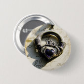 Badge Rond 5 Cm Claddagh (Devant & derrière)