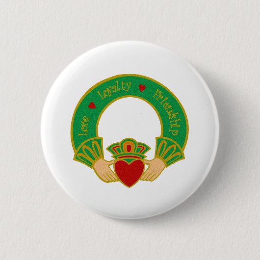 Badge Rond 5 Cm Claddagh (Devant)
