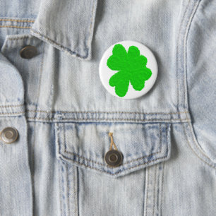 Badge Rond 5 Cm Clair shamrock chanceux trèfle St. Patrick's Day
