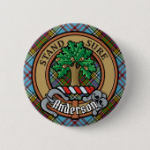 Badge Rond 5 Cm Clan Anderson Crest sur Tartan (Devant)