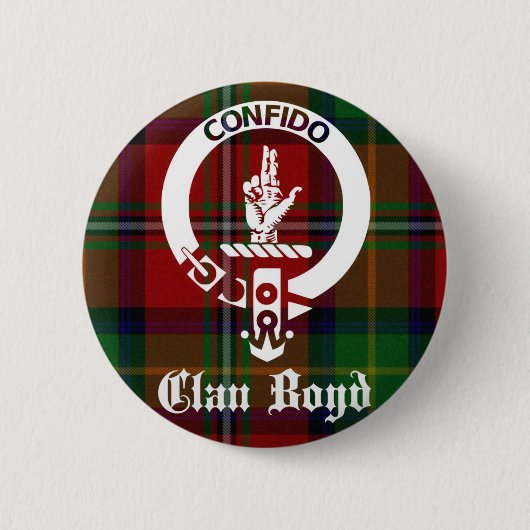 Badge Rond 5 Cm Clan Boyd Crest Tartan (Devant)