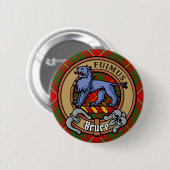 Badge Rond 5 Cm Clan Bruce Crest sur Tartan (Devant & derrière)